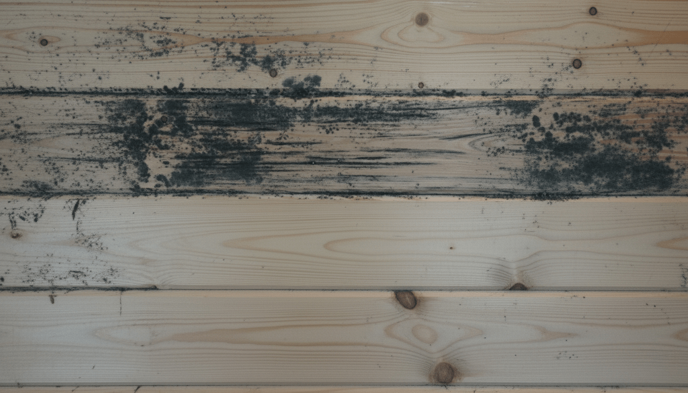 Пример грибка на пиломатериалах